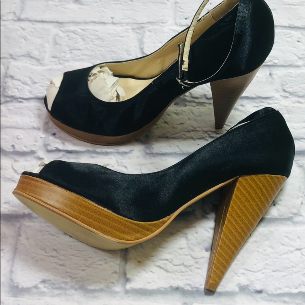 Wild Diva Peep Toe Ankle Strap Stiletto Pumps